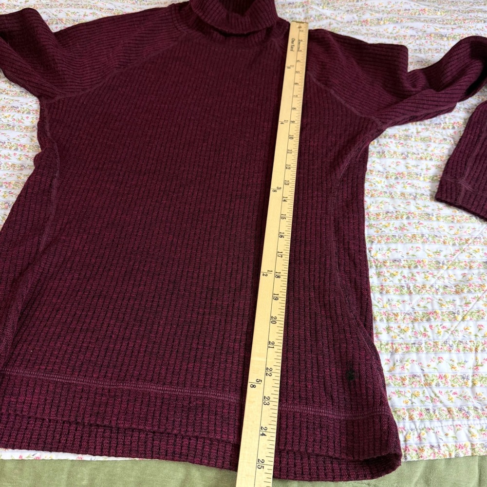 Smartwool Merino 250 Base Layer Turtleneck Top Burgundy Womens Large 100% Wool - Picture 11 of 11
